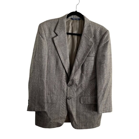 Vintage Burberrys 38 Short** Brown Plaid Academia Preppy Mens Sport Coat Blazer
